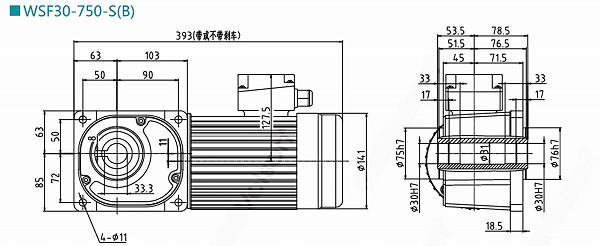 WSF30-750-S(B)減速電機 WSF30-750-S(B)減速電機